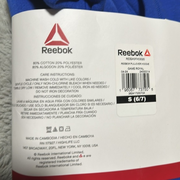 Reebok unisex Kid Pullover Hoodie Size Small 6/7 - Picture 11 of 12